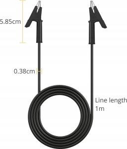 Rosfix KABEL POMIAROWY KABLE PRZEWODY KROKODYLKI KROKODYLEK 10A 1000V 1M CZERWONE 5