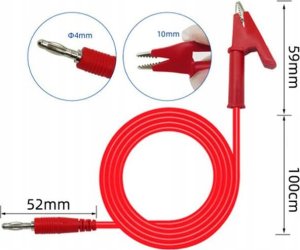 Rosfix KOMPLET KABEL POMIAROWY KABLE PRZEWÓD KROKODYLKI KROKODYLEK 100CM 1000V 15A 5