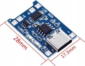 Rosfix ŁADOWARKA LI-ION TP4056 USB C USB-C Z ZABEZPIECZENIEM 5V 1A ZABEZPIECZENIE 2