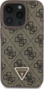 Guess Guess GUHCP16LP4TDSCPW iPhone 16 Pro 6.3" brązowy/brown hardcase Leather Metal Logo Strass Crossbody 1