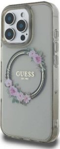 Guess Guess GUHMP16LHFWFCK iPhone 16 Pro 6.3" czarny/black hardcase IML Flowers Wreath MagSafe 14