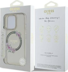 Guess Guess GUHMP16LHFWFCK iPhone 16 Pro 6.3" czarny/black hardcase IML Flowers Wreath MagSafe 20