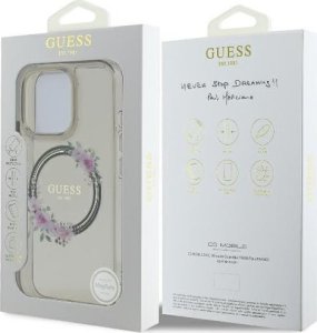 Guess Guess GUHMP16LHFWFCK iPhone 16 Pro 6.3" czarny/black hardcase IML Flowers Wreath MagSafe 8