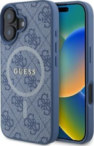 Guess Guess GUHMP16SG4GFRB iPhone 16 6.1" niebieski/blue hardcase 4G Ring Classic Logo MagSafe 1