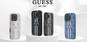 Guess Guess GUHMP16LP4RPSW iPhone 16 Pro 6.3" brązowy/brown hardcase 4G Printed Stripes MagSafe 1