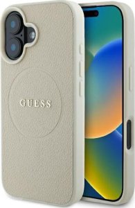 Guess Guess GUHMP16SPGHSMME iPhone 16 6.1" beżowy/beige hardcase Grained Ring MagSafe 1