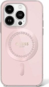 Guess Guess GUHMP16XPFTDTEP iPhone 16 Pro Max 6.9" różowy/pink hardcase IML Rhinestones MagSafe 1