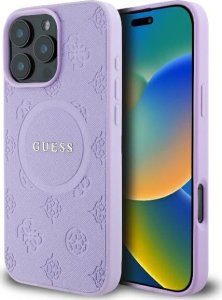 Guess Guess GUHMP16XPSAPSMEU iPhone 16 Pro Max 6.9" purpurowy/purple hardcase Saffiano Peony Classic Logo MagSafe 1