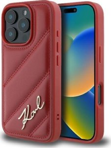 Karl Lagerfeld Karl Lagerfeld KLHCP16XPQDSMGR iPhone 16 Pro Max 6.9" czerwony/red hardcase Quilted Signature 1