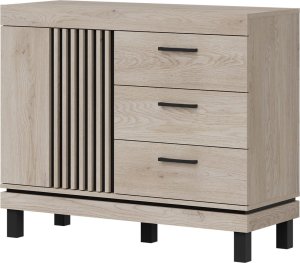 BogFran Komoda z 3 szufladami Szafka do salonu i sypialni Dąb Lamele Loft MATI MI03 2