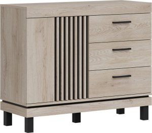 BogFran Komoda z 3 szufladami Szafka do salonu i sypialni Dąb Lamele Loft MATI MI03 6