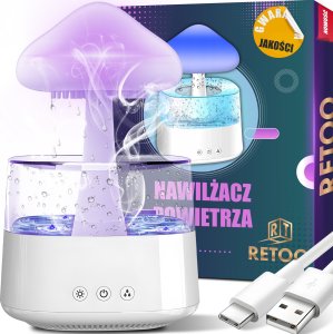 Nawilżacz powietrza Retoo NAWILŻACZ POWIETRZA DYFUZOR AROMATERAPIA LAMPKA LED CHMURKA GRZYBEK DESZCZ 1