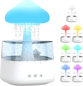 Dyfuzor zapachowy Retoo NAWILŻACZ POWIETRZA DYFUZOR AROMATERAPIA LAMPKA LED CHMURKA GRZYBEK DESZCZ 5