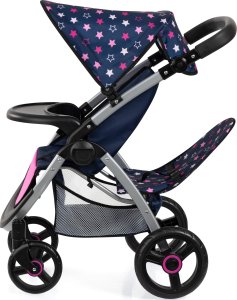 Bayer Bayer Wózek dla lalek dla bliźniaków z torbą 39416AA 2