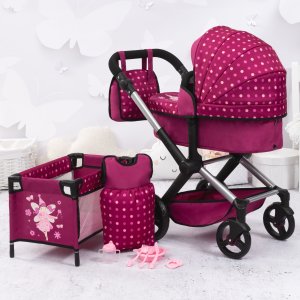 Bayer Bayer Wózek dla lalek XEO różowy z akcesoriami  17067AB 8