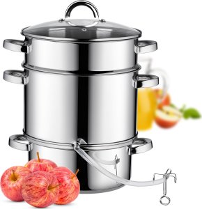 Kadax Sokownik Parowy 8L Na Gaz Indukcje Garnek Nierdzeny 3w1 Do Soków Owoców 5