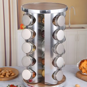 Retoo ZESTAW PRZYPRAWNIK STOJAK OBROTOWY NA PRZYPRAWY 16 SZT 3