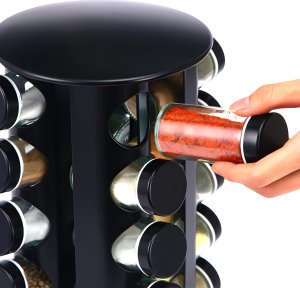 Retoo ZESTAW PRZYPRAWNIK STOJAK OBROTOWY NA PRZYPRAWY 16 SZT. ETYKIETY 6