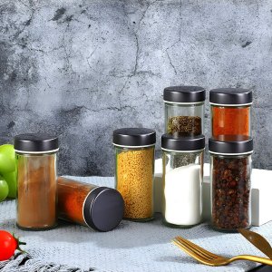 Retoo ZESTAW PRZYPRAWNIK STOJAK OBROTOWY NA PRZYPRAWY 16 SZT. ETYKIETY 7