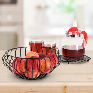 Kadax Koszyk Metalowy Na Owoce Warzywa Czarny Metalowy 5