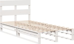vidaXL vidaXL Rama łóżka bez materaca, biała, 90x200 cm, lite drewno sosnowe 3