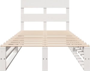 vidaXL vidaXL Rama łóżka bez materaca, biała, 90x200 cm, lite drewno sosnowe 4