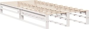 vidaXL vidaXL Rama łóżka bez materaca, biała, 90x200 cm, lite drewno sosnowe 5