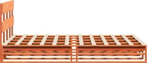 vidaXL vidaXL Rama łóżka bez materaca, woskowy brąz, 160x200 cm, lita sosna 7