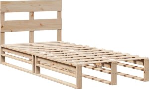 vidaXL vidaXL Rama łóżka bez materaca, 100x200 cm, lite drewno sosnowe 3