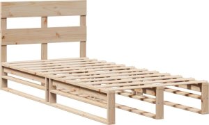 vidaXL Rama łóżka bez materaca, 75x190 cm, lite drewno sosnowe 3