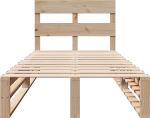 vidaXL Rama łóżka bez materaca, 75x190 cm, lite drewno sosnowe 4