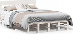 vidaXL vidaXL Rama łóżka bez materaca, biała, 140x190 cm, lite drewno sosnowe 2