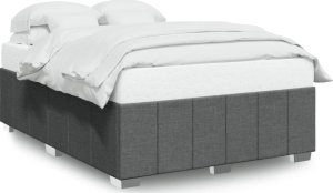 vidaXL vidaXL Rama łóżka bez materaca, ciemnoszara, 140x190 cm, obita tkaniną 2