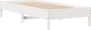vidaXL vidaXL Rama łóżka bez materaca, biała, 100x200 cm, lite drewno sosnowe 5