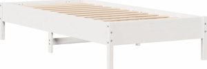 vidaXL vidaXL Rama łóżka bez materaca, biała, 90x200 cm, lite drewno sosnowe 5