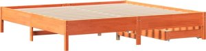 vidaXL vidaXL Rama łóżka bez materaca, woskowy brąz, 180x200 cm, lita sosna 8