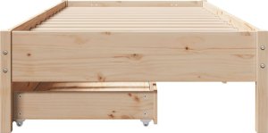 vidaXL vidaXL Rama łóżka bez materaca, 75x190 cm, lite drewno sosnowe 4