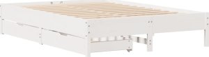 vidaXL vidaXL Rama łóżka bez materaca, biała, 120x190 cm, lite drewno sosnowe 3
