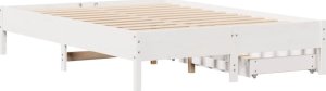 vidaXL vidaXL Rama łóżka bez materaca, biała, 120x190 cm, lite drewno sosnowe 8