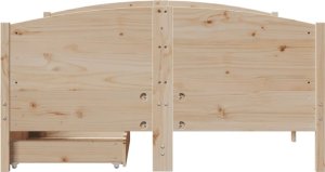 vidaXL vidaXL Rama łóżka bez materaca, 135x190 cm, lite drewno sosnowe 4