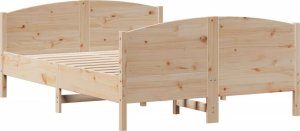 vidaXL vidaXL Rama łóżka bez materaca, 135x190 cm, lite drewno sosnowe 5