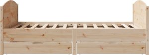 vidaXL vidaXL Rama łóżka bez materaca, 135x190 cm, lite drewno sosnowe 7