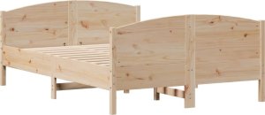 vidaXL vidaXL Rama łóżka bez materaca, 135x190 cm, lite drewno sosnowe 8