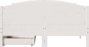 vidaXL vidaXL Rama łóżka bez materaca, biała, 140x190 cm, lite drewno sosnowe 4