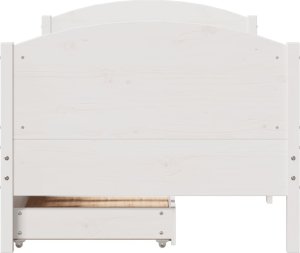 vidaXL vidaXL Rama łóżka bez materaca, biała, 90x200 cm, lite drewno sosnowe 3
