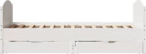 vidaXL vidaXL Rama łóżka bez materaca, biała, 90x200 cm, lite drewno sosnowe 6