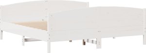 vidaXL vidaXL Rama łóżka bez materaca, biała, 160x200 cm, lite drewno sosnowe 8