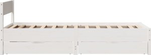 vidaXL vidaXL Rama łóżka bez materaca, biała, 75x190 cm, lite drewno sosnowe 7