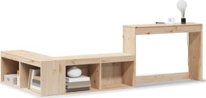 vidaXL vidaXL Szafka nocna z biurkiem, 222x107x75 cm, lite drewno sosnowe 2