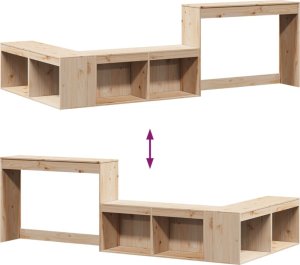 vidaXL vidaXL Szafka nocna z biurkiem, 222x107x75 cm, lite drewno sosnowe 7